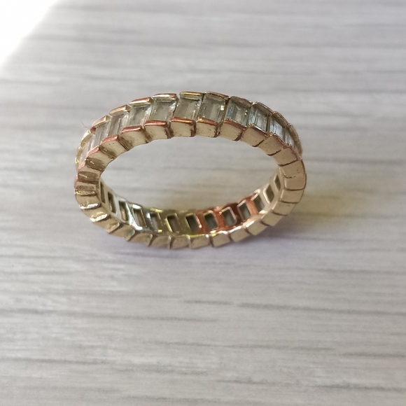 Vintage GP CZ Emerald Cut Baguette Style Gemstone Ring, Size 6 - Picture 12 of 14